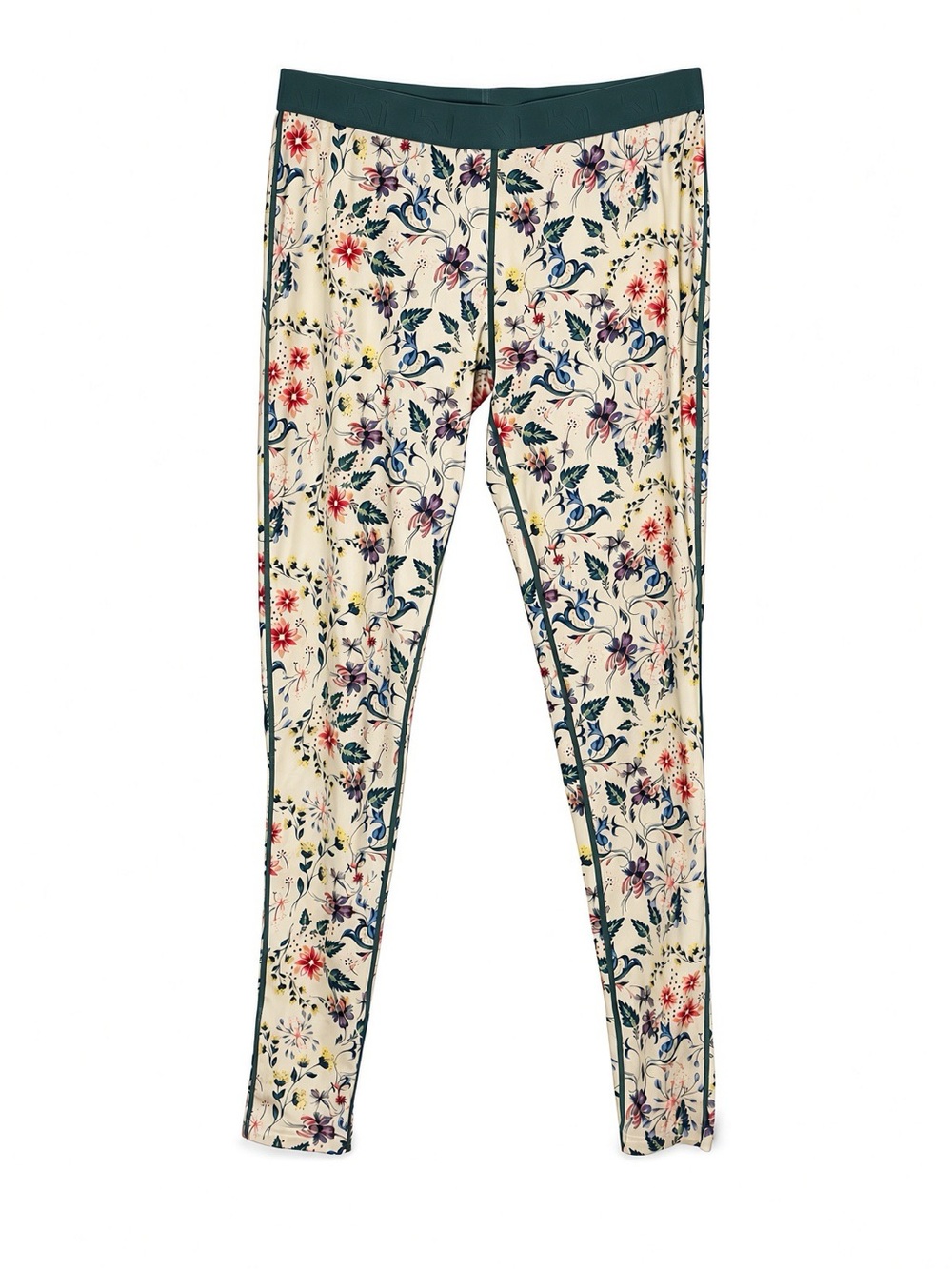 Kari Traa Fryd Bjerk Floral Leggings Cream Nordic Base Layer Size L